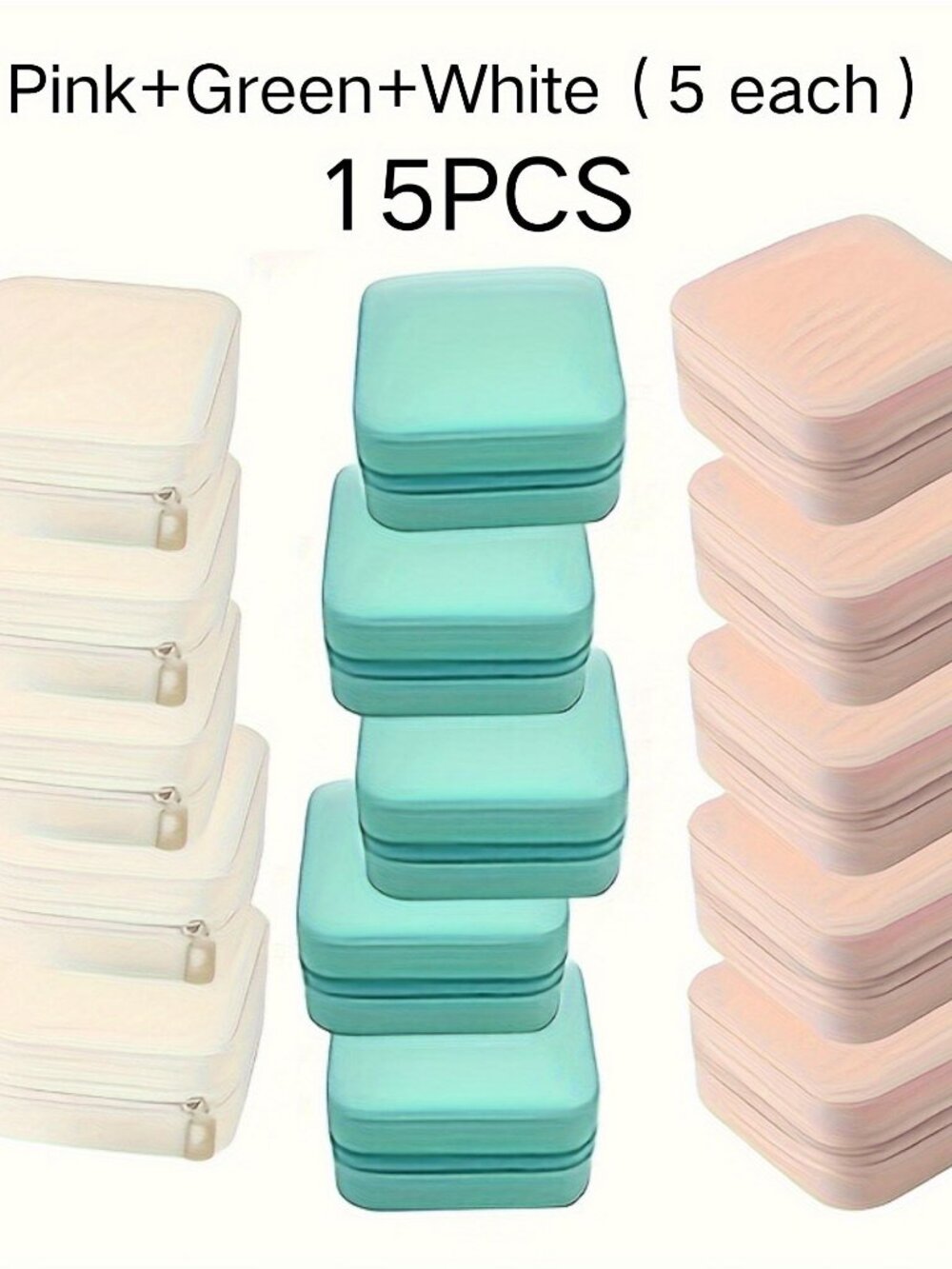 15pcs PU Leather High-quality Mini Portable Jewelry Travel Box, Small Jewelry St